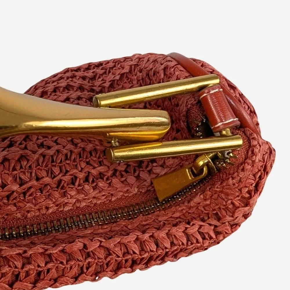 Zara Orange Crochet Bag Gold Wave Handle